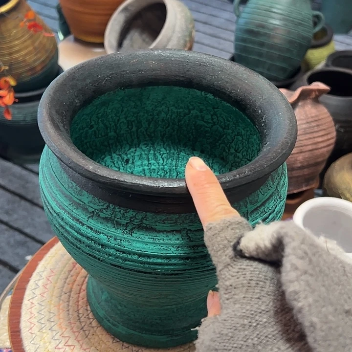 绿色火锅高19口17带孔