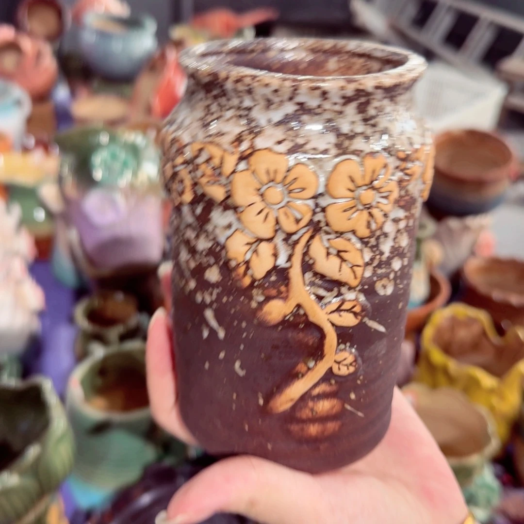 紫砂花盆粗陶盆醋