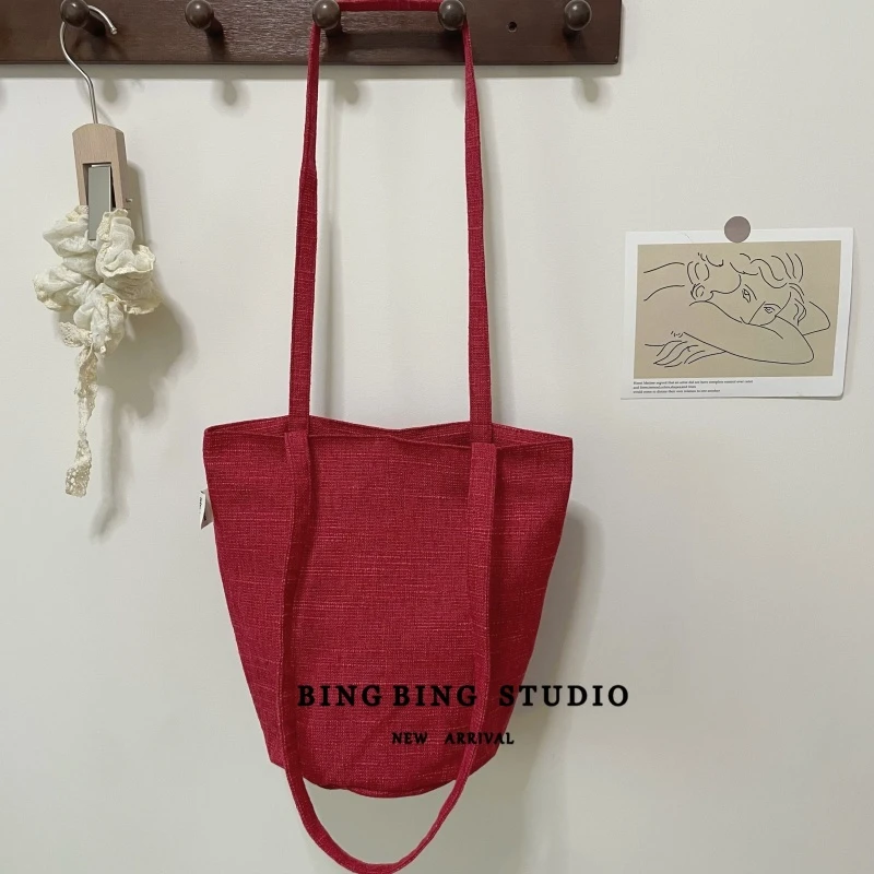 2025春季新款韩版水桶包东大门ins休闲纯色单肩包包大容量手拎包