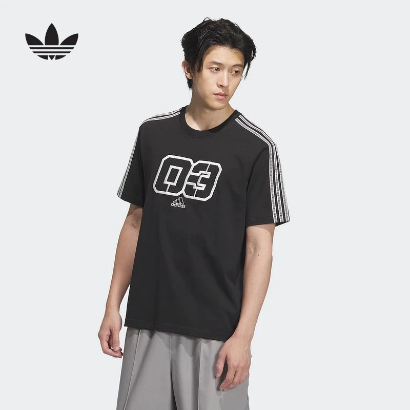 adidas/阿迪达斯三叶草男篮球风2025夏GRAPHICS短袖T恤 JX2633
