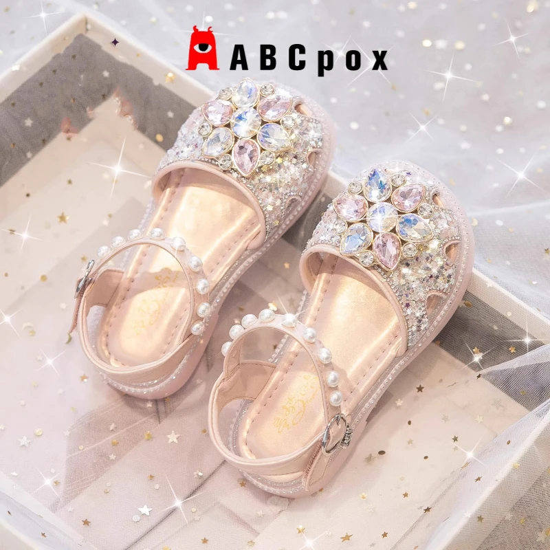 ABCpox女童凉鞋2025新款夏款爆款儿童公主鞋子包头软底水晶鞋女宝