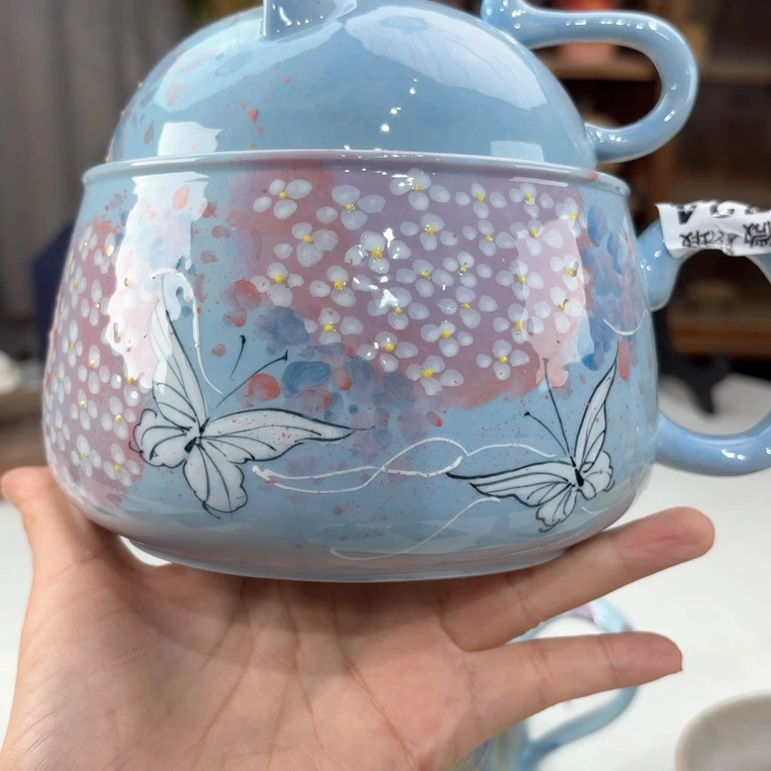 景德镇手绘高温釉下彩陶瓷茶具