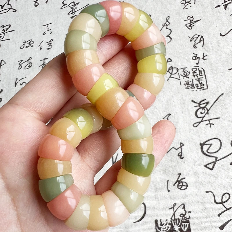 DC01甜梨仙芙菩提根猪大肠手串男女生绕指柔盘玩单圈文玩渐变佛珠