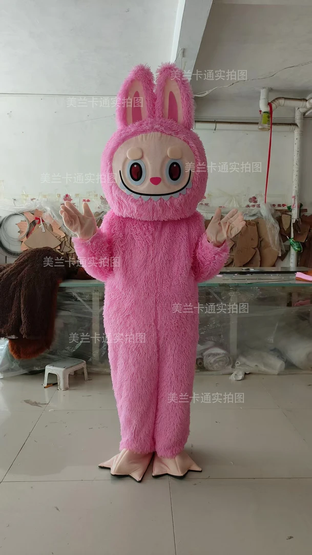 新款头套拉布布卡通人偶服装成人行走labubu兽耳精灵COS演出玩偶