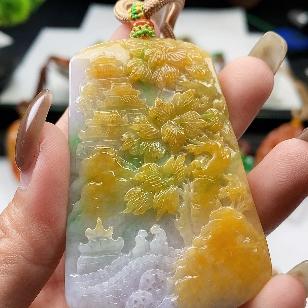 颈饰未镶嵌翡翠水*翡翠A货