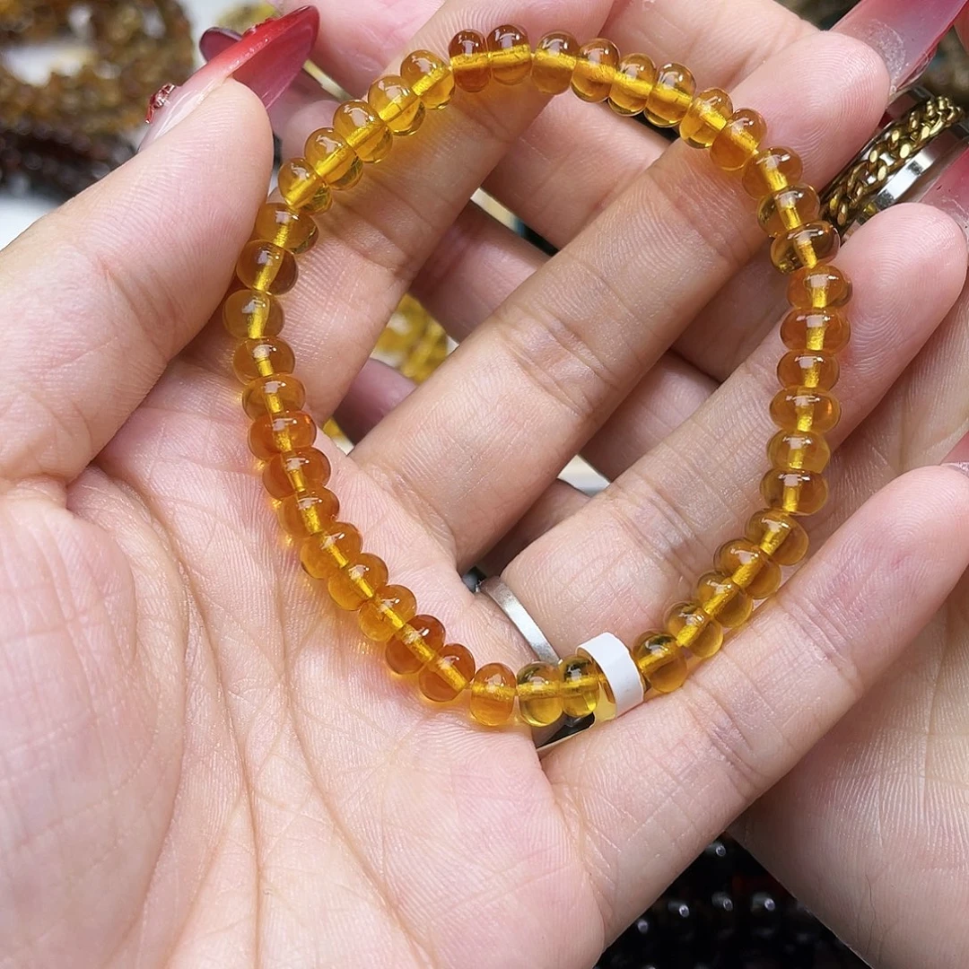 琥珀未镶嵌裸石6mm金珀