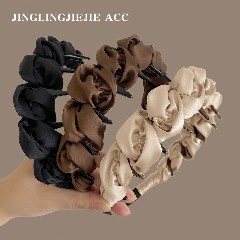 高级感轻奢蓬松泡泡齿梳发箍女款日常外戴高颅顶头箍百搭气质发卡