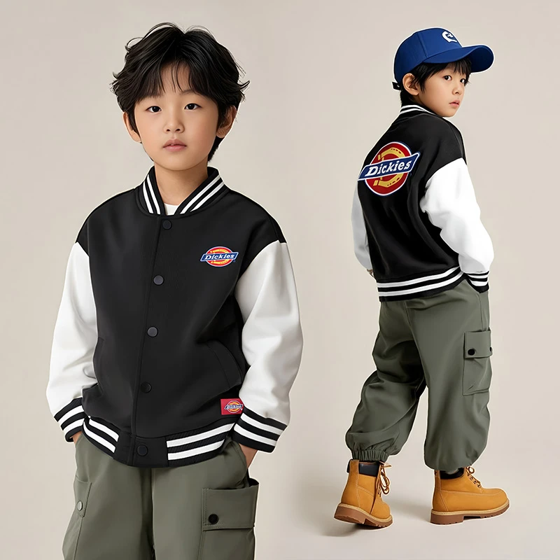 Dickies儿童2025年秋季新款球服外套拼接休闲撞色244K10LSD244
