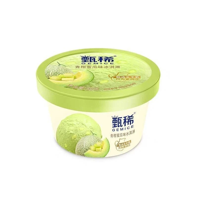 伊利甄稀青柑蜜瓜味冰淇淋90g/杯网红雪糕雪糕同城配