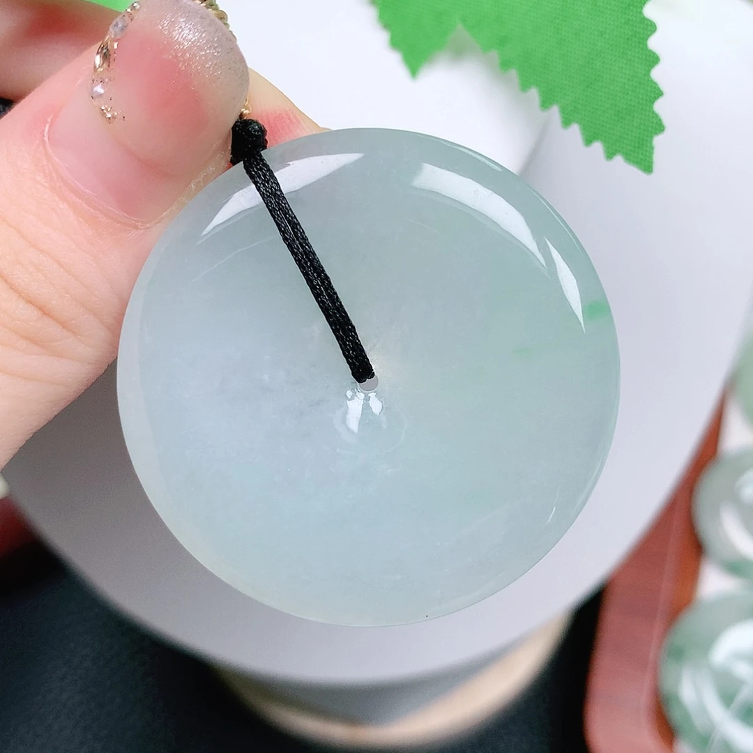 翡翠未镶嵌颈饰平安39.8-5.6