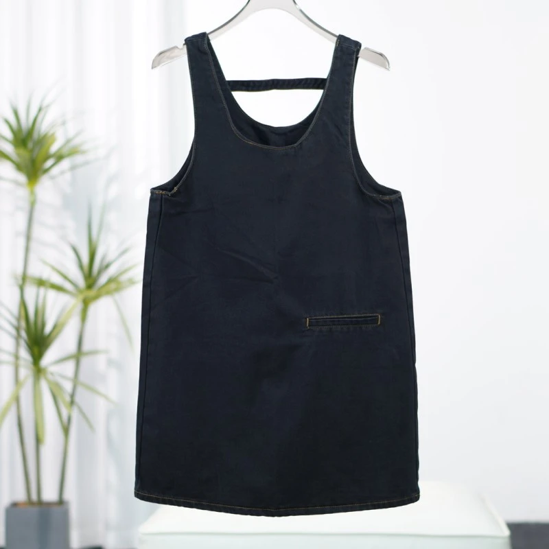 帕系列  S504  女装假口袋设计牛仔背带裙黑色8F3296002