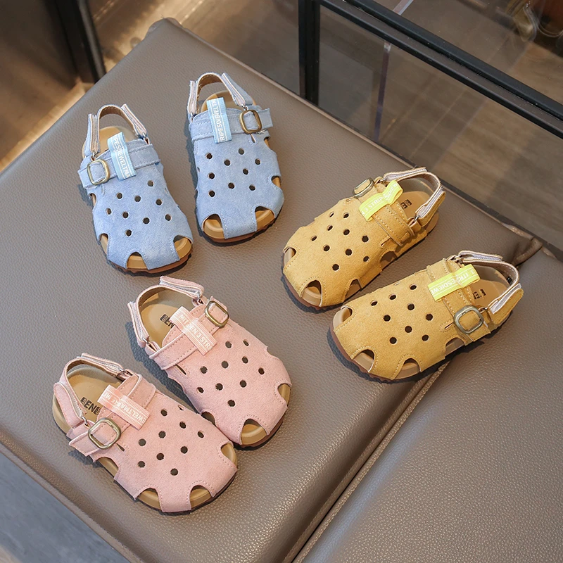 儿童勃肯凉鞋2025夏季包头凉鞋宝宝软底学步鞋女童男童洞洞鞋韩版