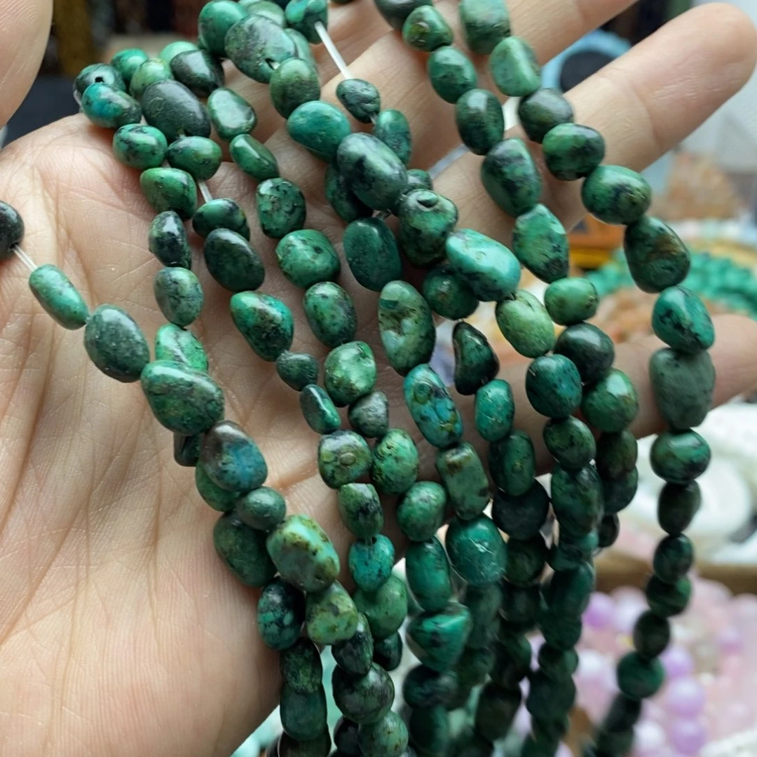 玛瑙/玉髓未镶嵌珠宝半成品一条天然非洲绿松石随行C17