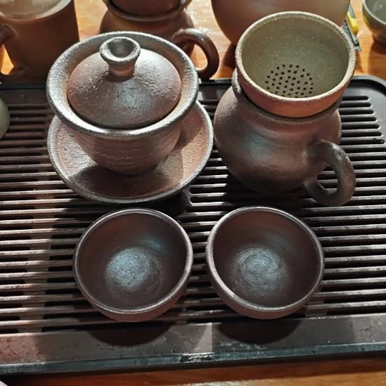 粗陶盖碗公道杯主人杯