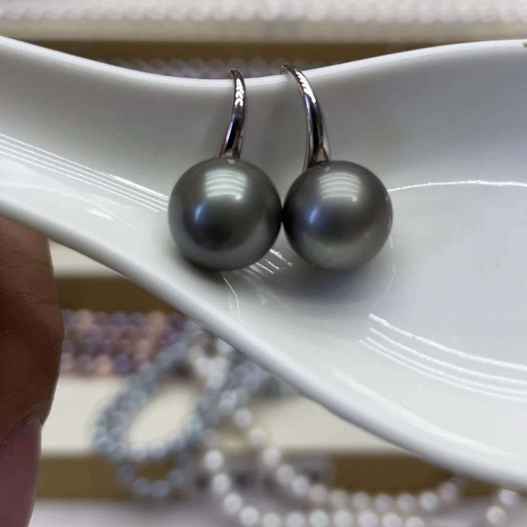 银S925镶嵌海水珍珠耳饰