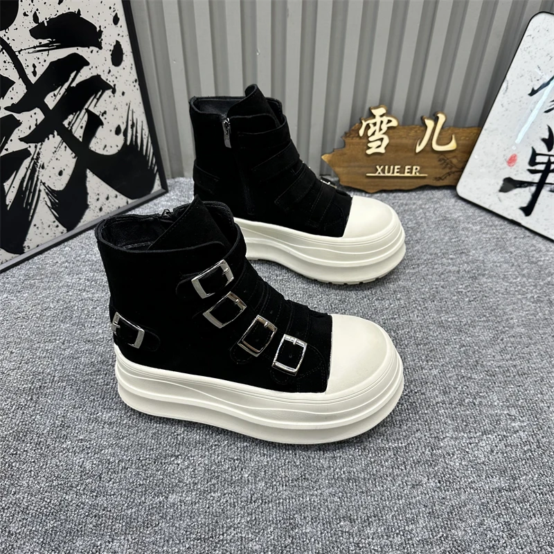 女士女鞋时尚休闲百搭运动厚底白鞋韩版高帮秋季网红秋冬潮流潮鞋