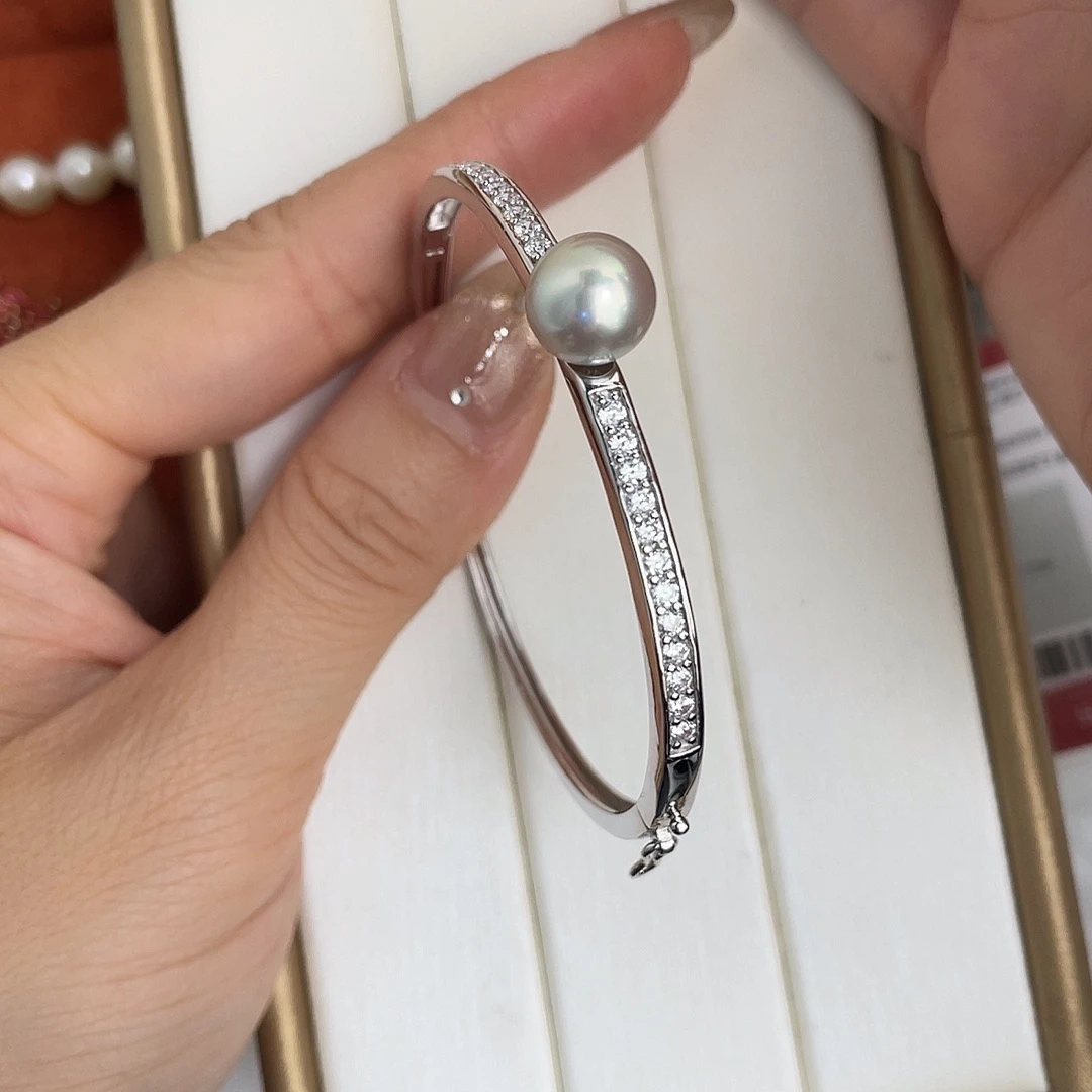 海水珍珠银S925镶嵌手绳