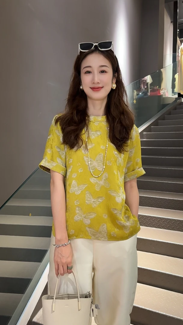 《佩佩定制》新中式时尚百搭气质立领圆领修身夏季衬衫5354