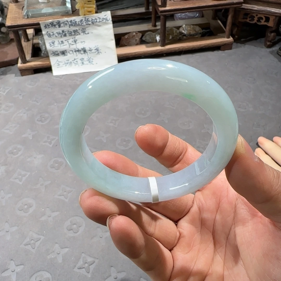 翡翠未镶嵌手镯53.5圈口
