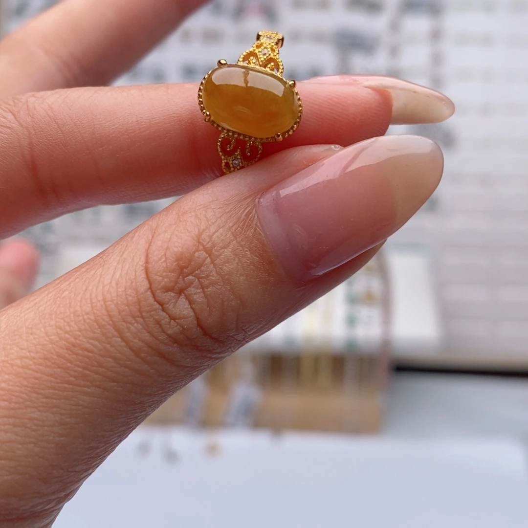 翡翠银S925镶嵌戒指天然翡翠