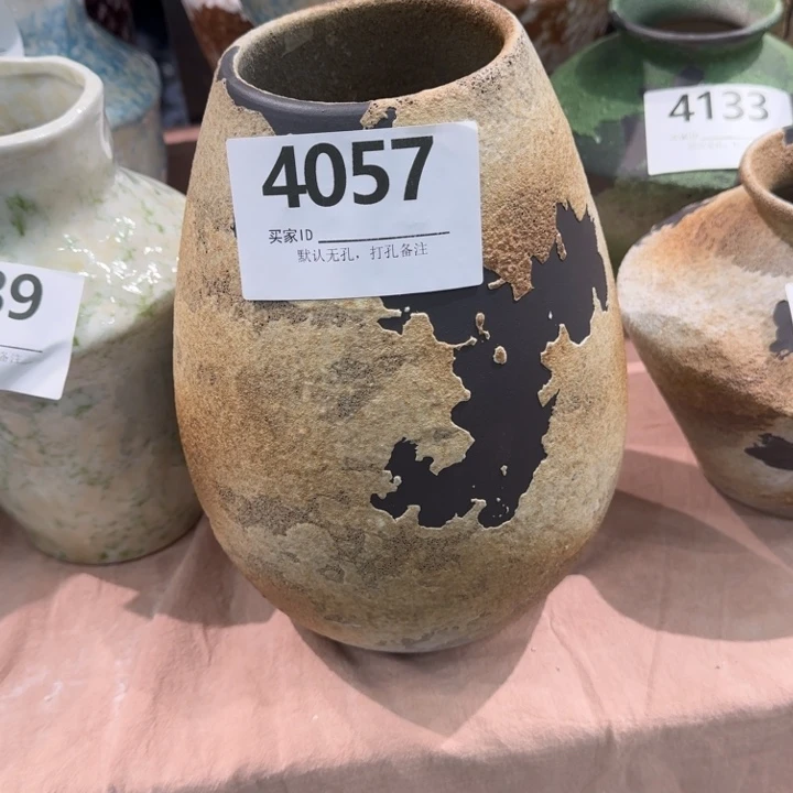 瓷片景德镇高温花器编码4057高26高8默认无孔