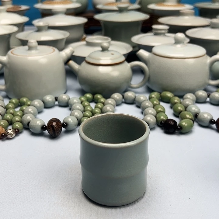 杯仿古釉竹节杯原矿原釉原产地