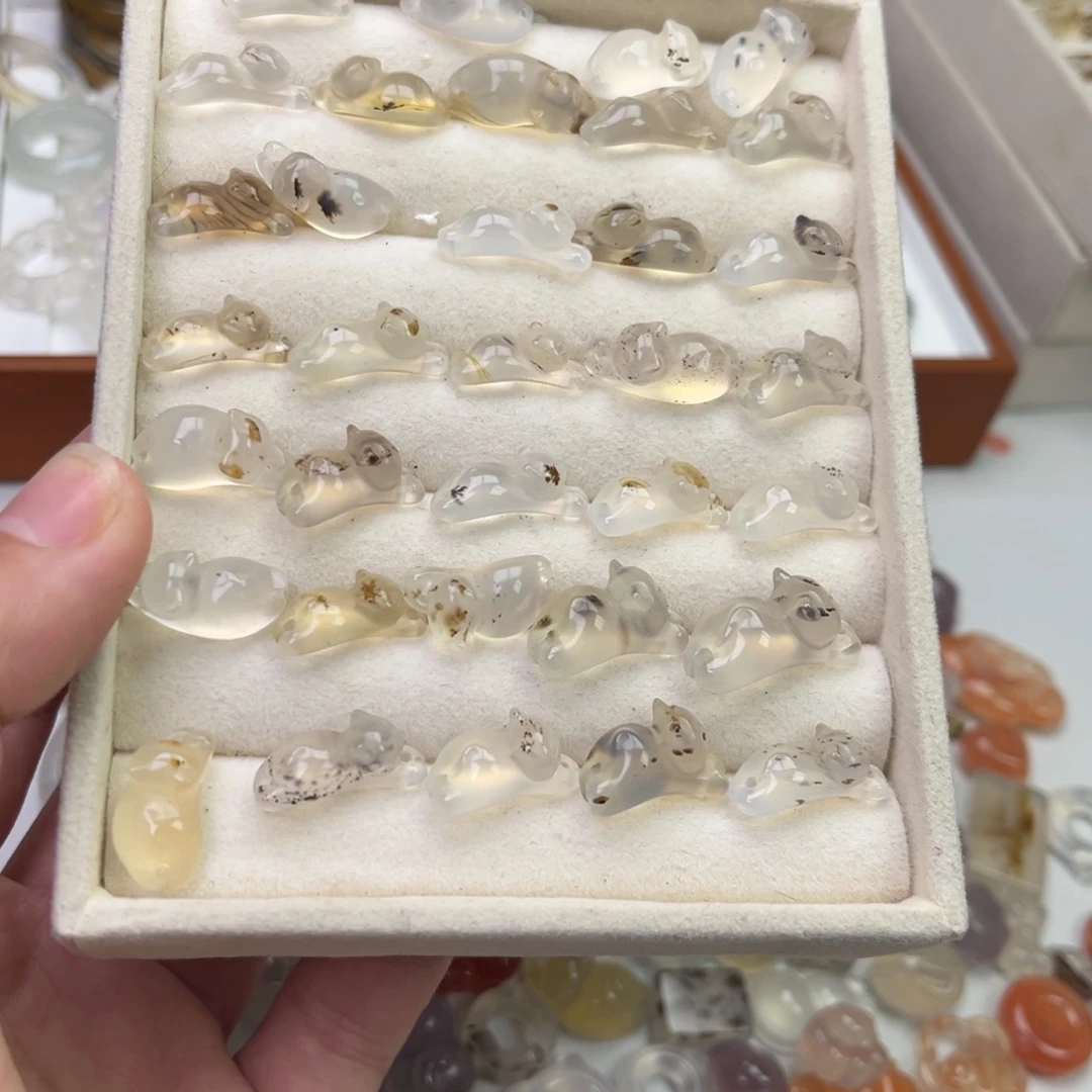 玛瑙/玉髓合金戒指趴趴猫