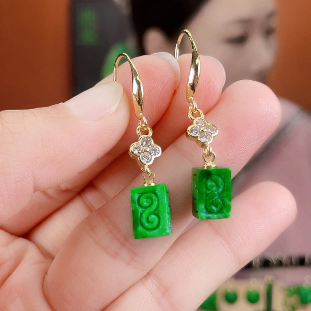 翡翠未镶嵌耳饰饰品