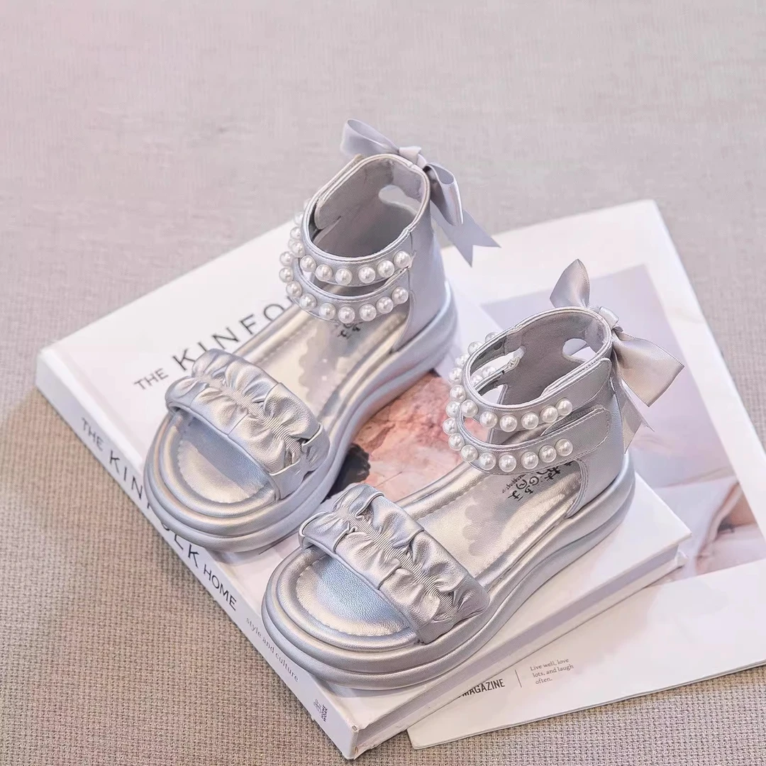 361品牌真皮儿童公主凉鞋女童高帮罗马鞋夏款2025新款大童沙滩鞋