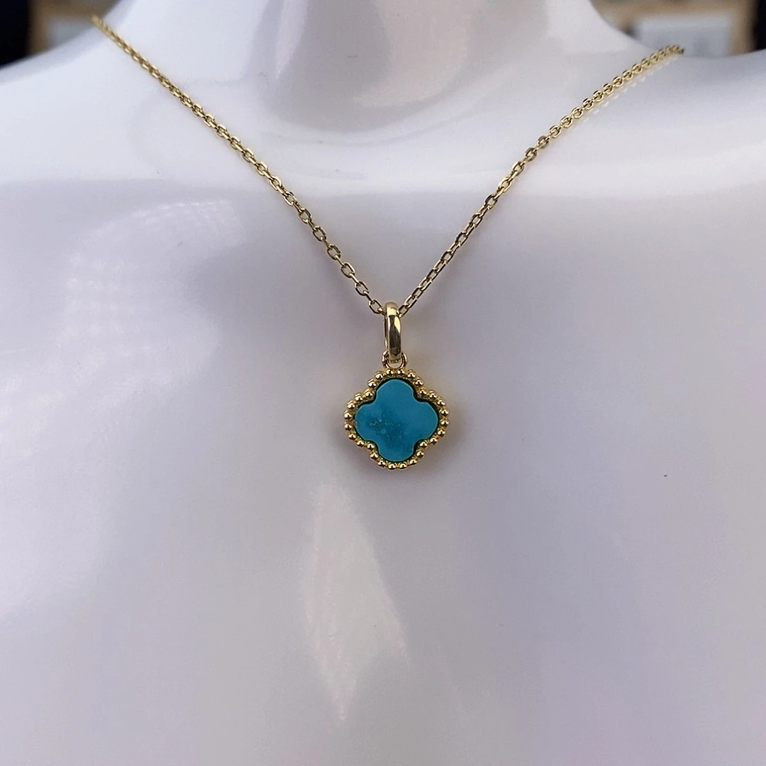 绿松石银S925镶嵌颈饰