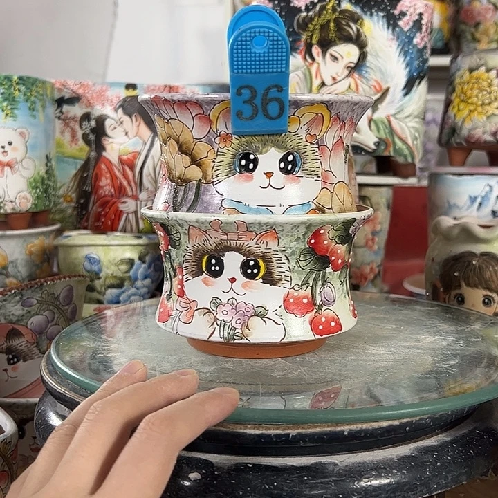 此***空满38包邮 景德镇幸运花盆