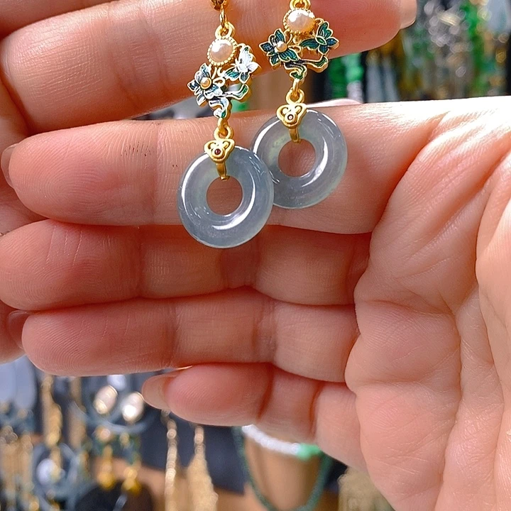 翡翠未镶嵌耳饰翡翠