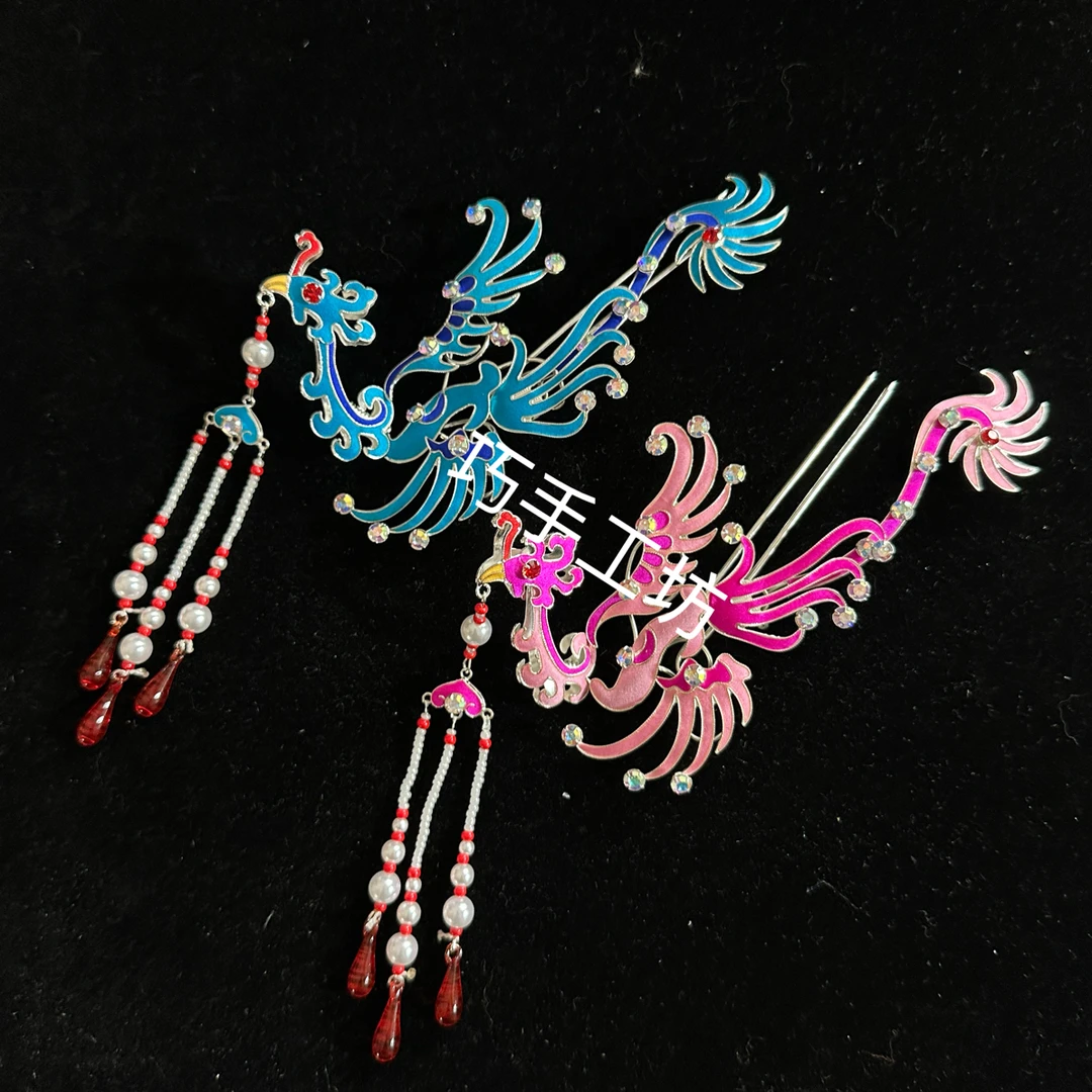 戏曲点绸头饰花旦实用单尾凤越剧黄梅戏舞台百搭