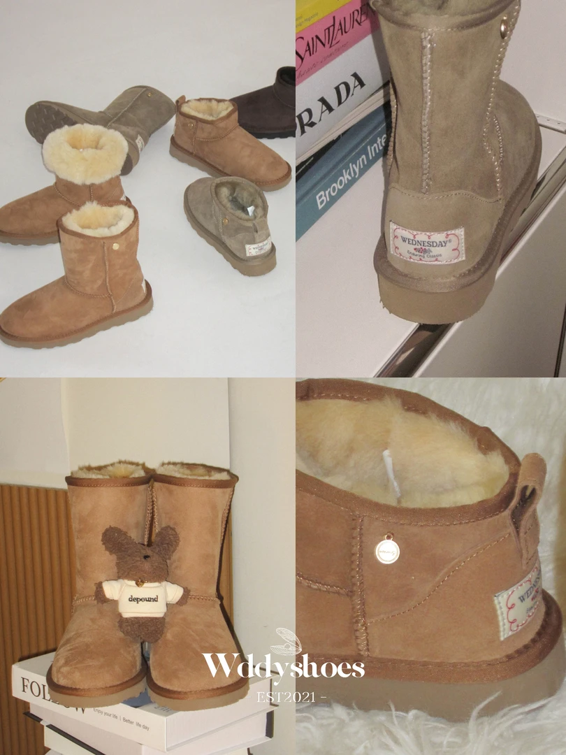 WDDYSHOES 皮毛一体毛量加厚温暖云朵感高低筒雪地靴棉靴