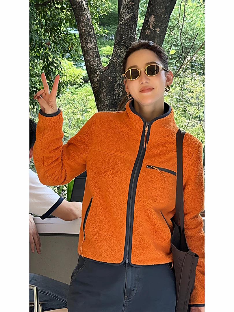 2025秋季减龄漂亮洋气独特高级感超好看今年流行小香风橘色外套女