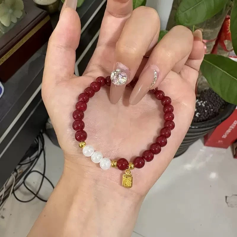铜合金锆石手链 蛇年baby珠三联手串手链 50