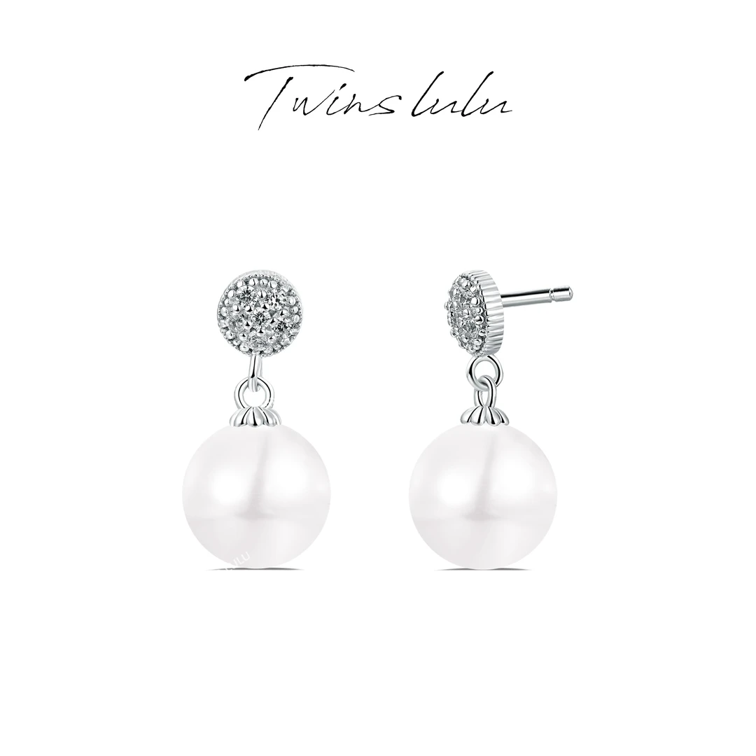 TWINS LULU925银镀K金轻奢简约小众吊坠珠珠耳环新年款TSL1990