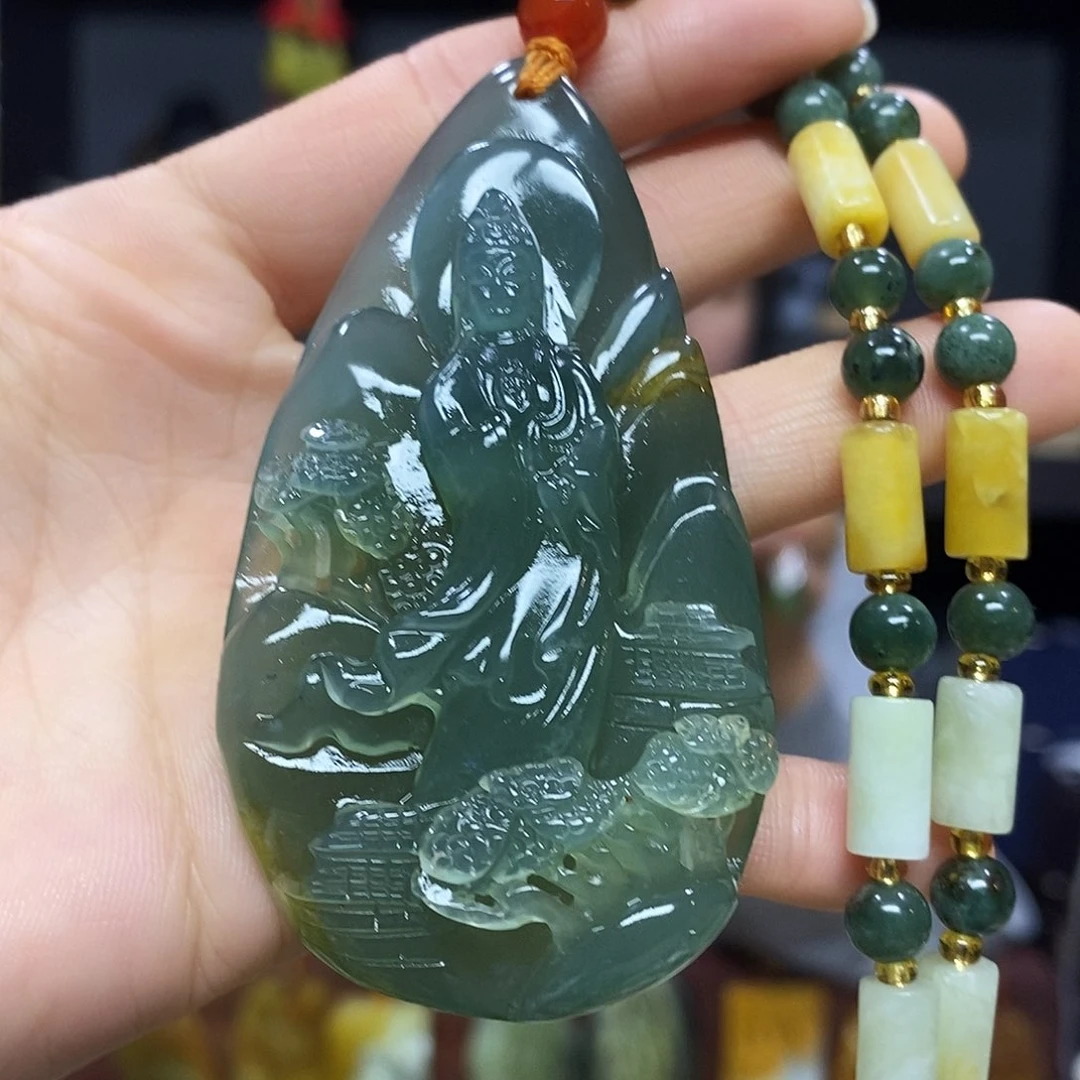 岫玉未镶嵌挂件吊坠