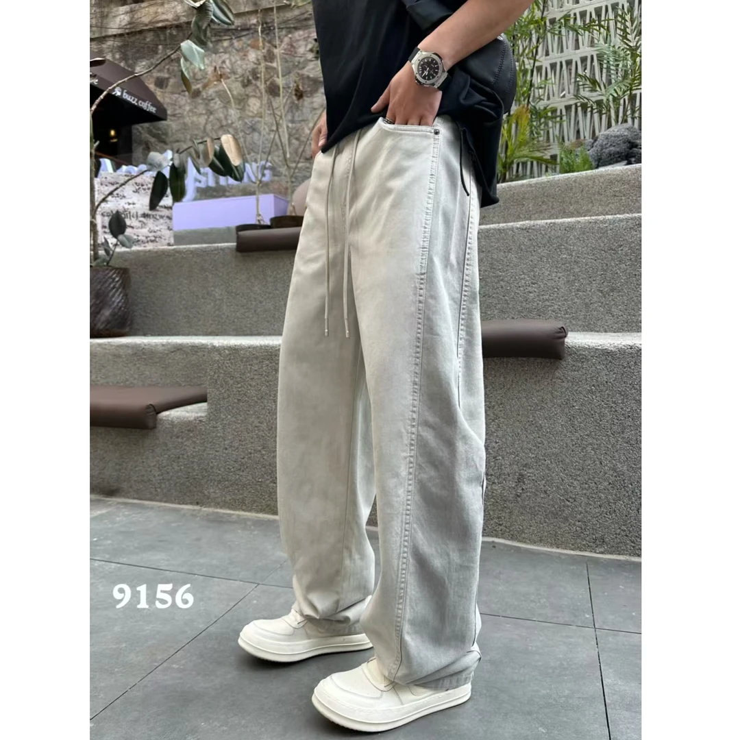 『表妹专属』阔腿裤潮流直筒休闲裤伞兵裤高街薄款美式长裤9156