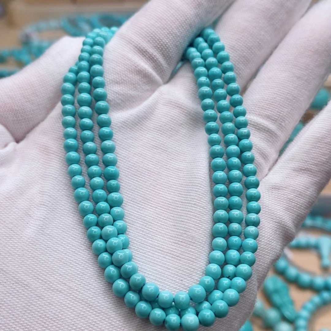 绿松石未镶嵌珠宝奇石3.8mm