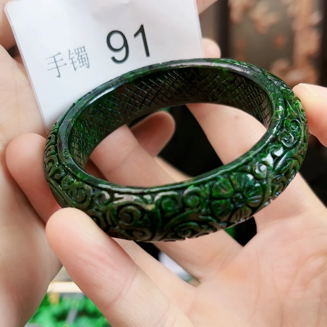 翡翠手镯未镶嵌手镯55.5