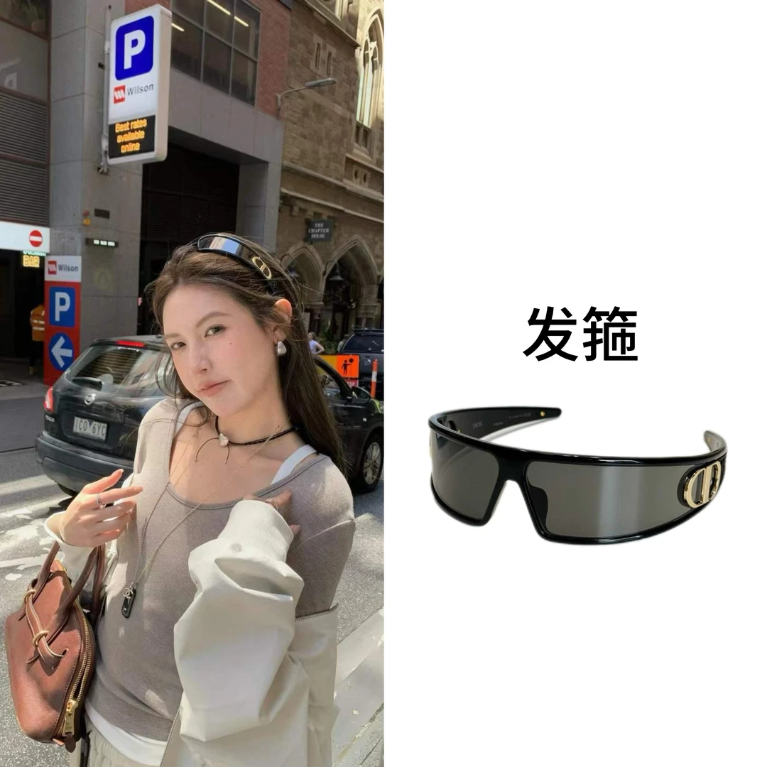 女款发箍墨镜二合一高级感防紫外线时尚百搭太阳眼镜大牌墨镜