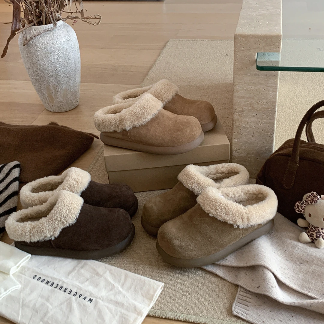 时尚加绒加厚防滑厚底冬季保暖百搭羊