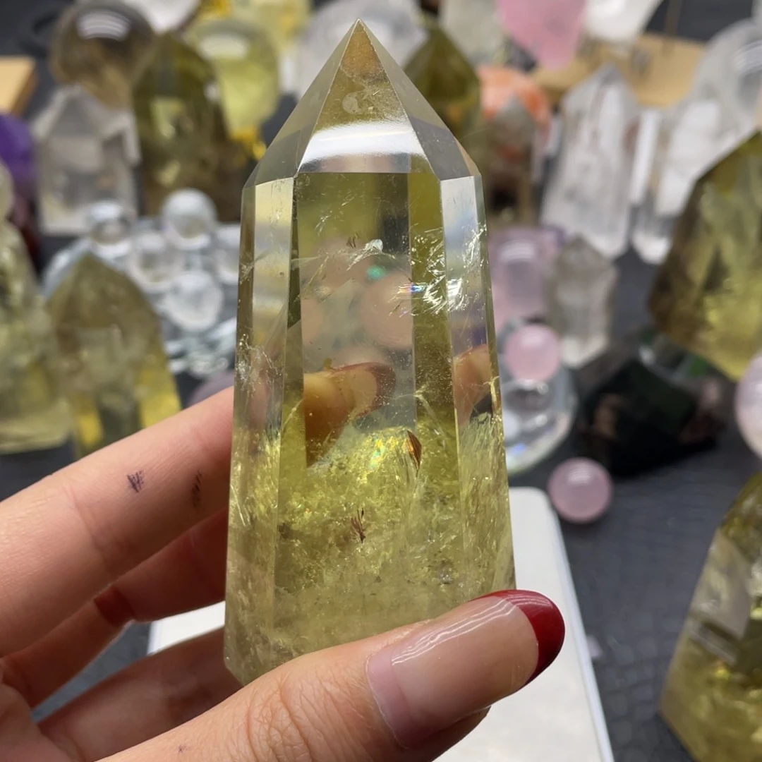 水晶49未镶嵌蓝**梦黄水晶柱