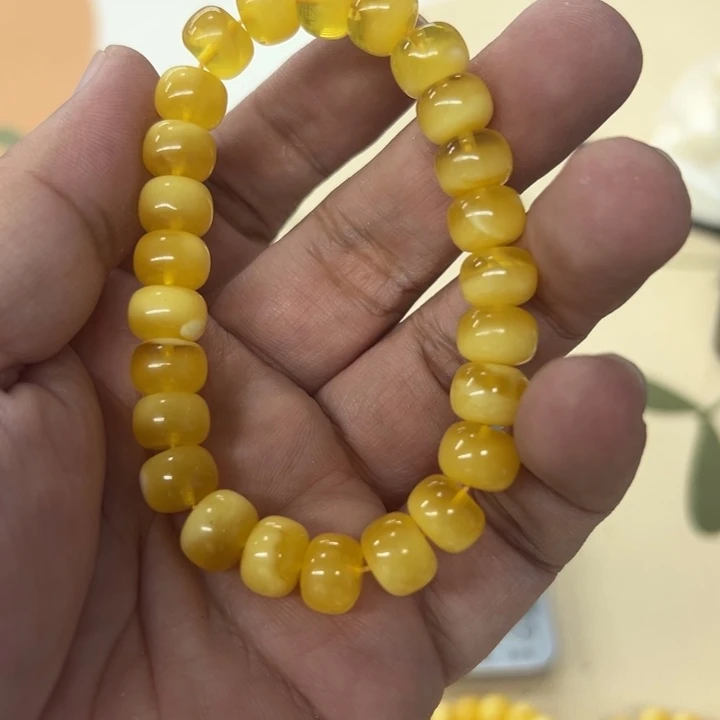 未镶嵌蜜蜡手链白色0974