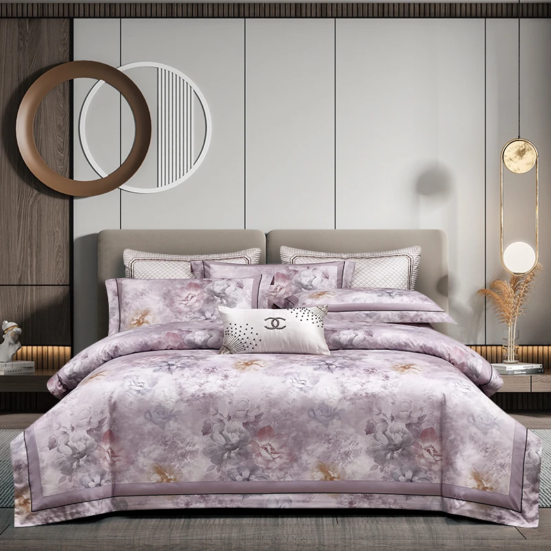 轻奢风加厚磨毛四件套数码印花被套罩秋冬季加厚床单床上用品