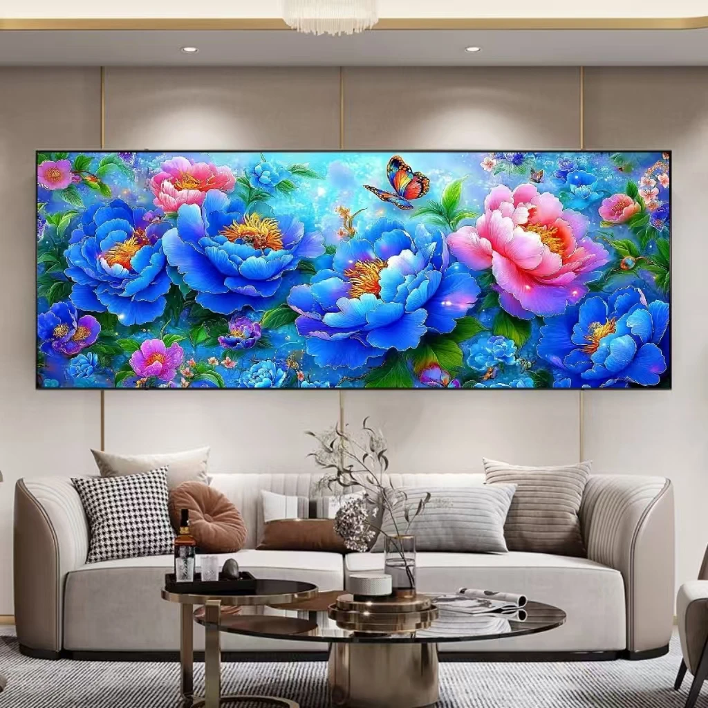 预售十字绣套件 原创版权丹青蓝韵大格230×100 没绣的 f1999