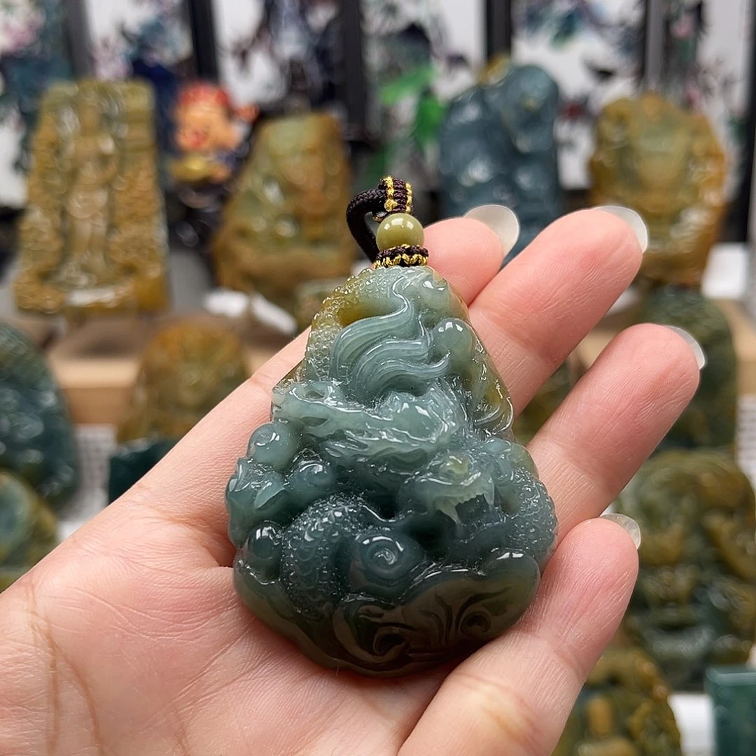 翡翠未镶嵌颈饰天然翡翠a货龙
