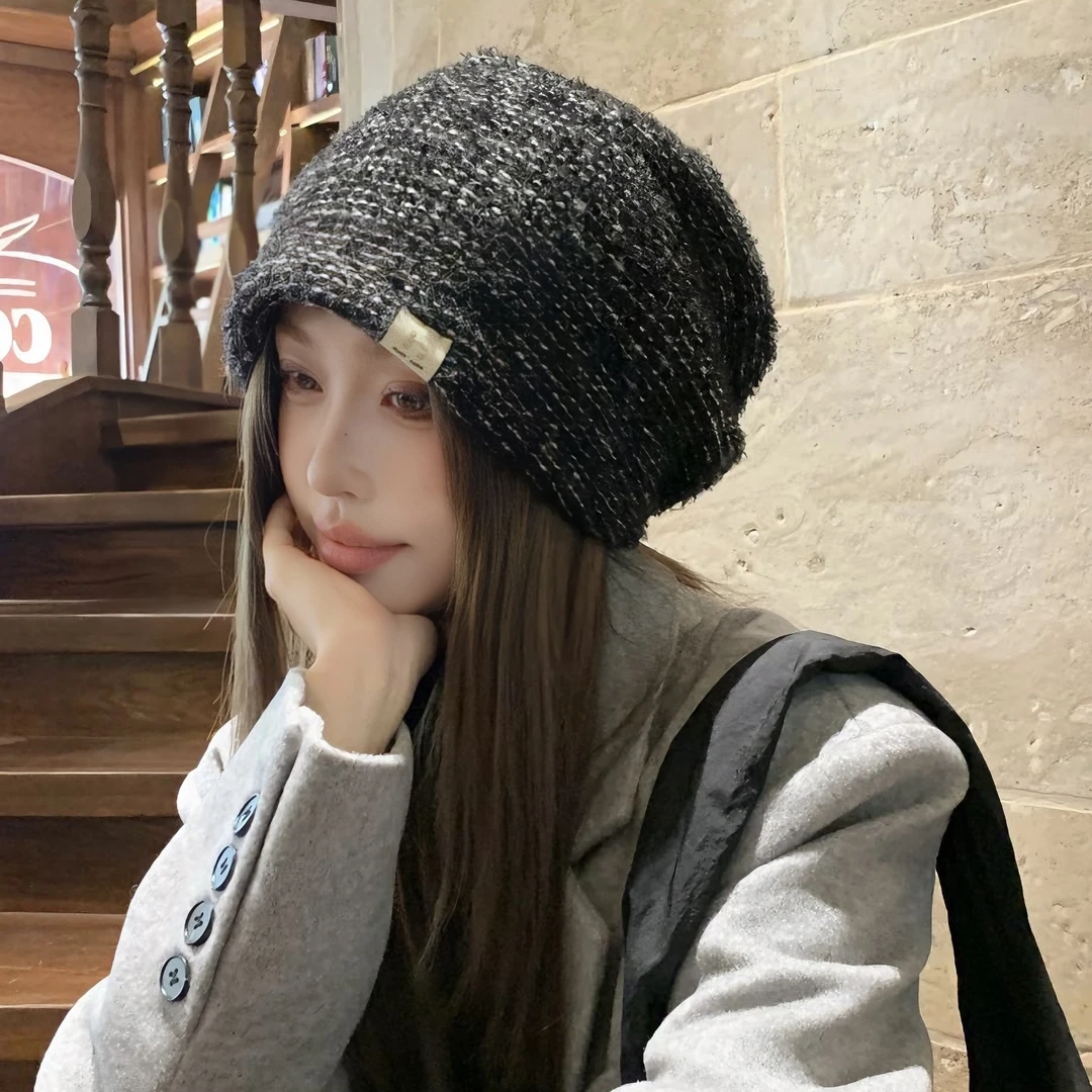 秋冬新款保暖羊毛堆堆帽子女韩版百搭大头围显脸小防寒护耳包头帽