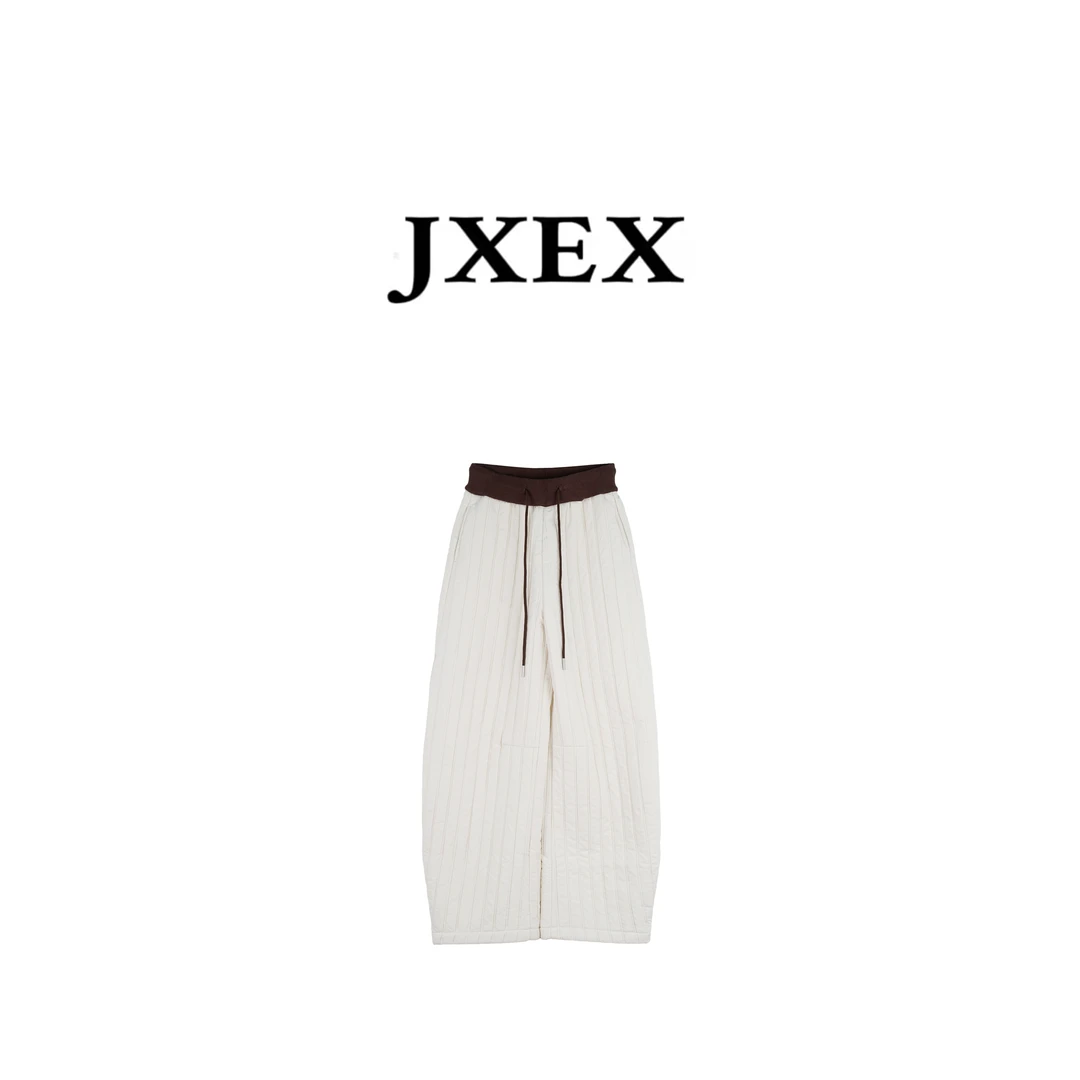 韩国女装秋冬新款休闲百搭图案抽绳加厚百搭加绒棉裤时尚